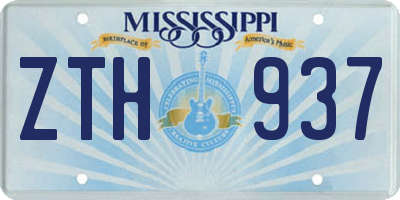 MS license plate ZTH937