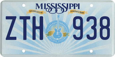 MS license plate ZTH938