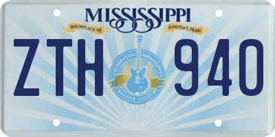 MS license plate ZTH940