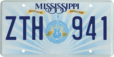 MS license plate ZTH941