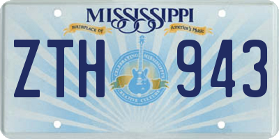MS license plate ZTH943