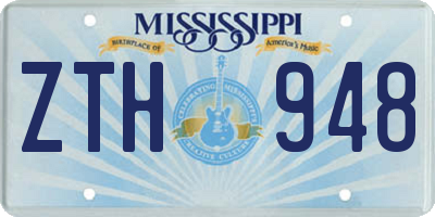 MS license plate ZTH948