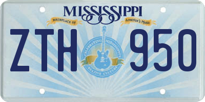 MS license plate ZTH950
