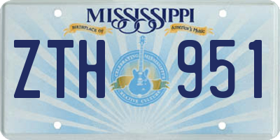 MS license plate ZTH951