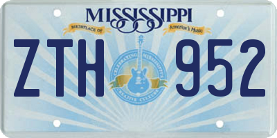 MS license plate ZTH952