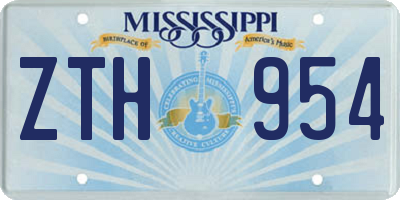 MS license plate ZTH954