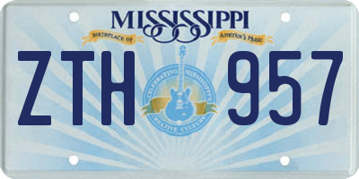 MS license plate ZTH957