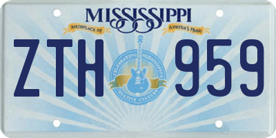 MS license plate ZTH959