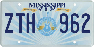 MS license plate ZTH962