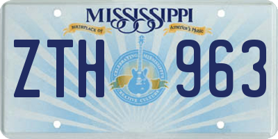 MS license plate ZTH963
