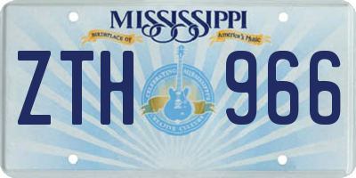 MS license plate ZTH966