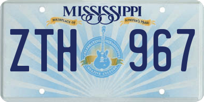 MS license plate ZTH967