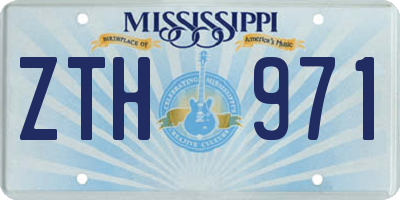 MS license plate ZTH971