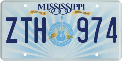 MS license plate ZTH974