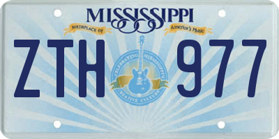 MS license plate ZTH977