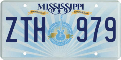 MS license plate ZTH979