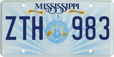 MS license plate ZTH983
