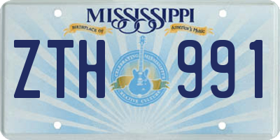 MS license plate ZTH991