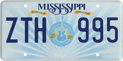 MS license plate ZTH995