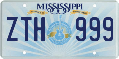 MS license plate ZTH999