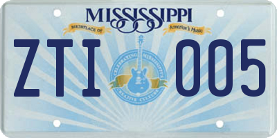 MS license plate ZTI005