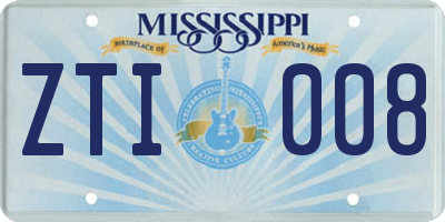 MS license plate ZTI008