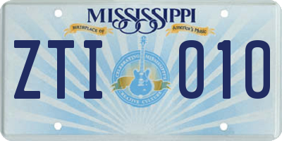 MS license plate ZTI010