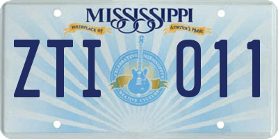 MS license plate ZTI011