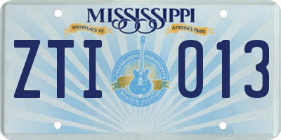 MS license plate ZTI013
