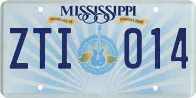 MS license plate ZTI014