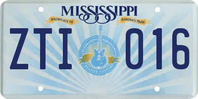 MS license plate ZTI016