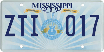 MS license plate ZTI017
