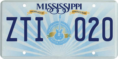 MS license plate ZTI020