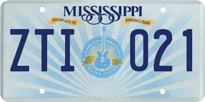 MS license plate ZTI021