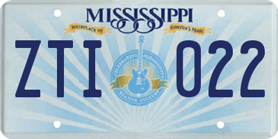 MS license plate ZTI022
