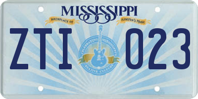 MS license plate ZTI023