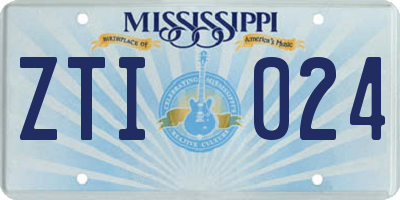MS license plate ZTI024