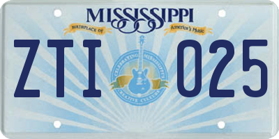MS license plate ZTI025