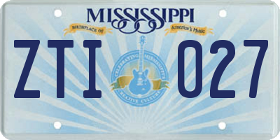 MS license plate ZTI027