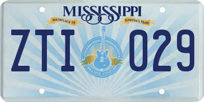 MS license plate ZTI029