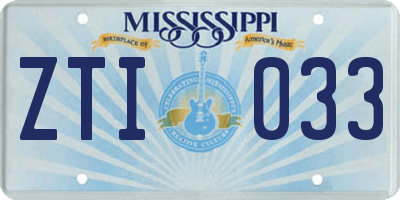 MS license plate ZTI033