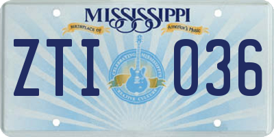 MS license plate ZTI036