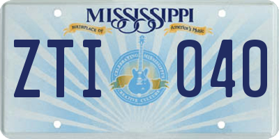 MS license plate ZTI040