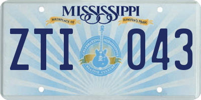 MS license plate ZTI043