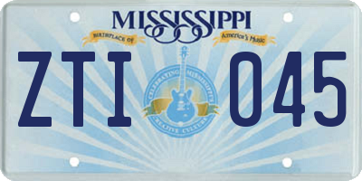 MS license plate ZTI045