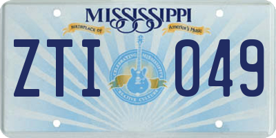 MS license plate ZTI049