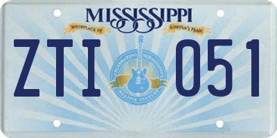 MS license plate ZTI051
