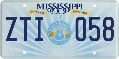 MS license plate ZTI058
