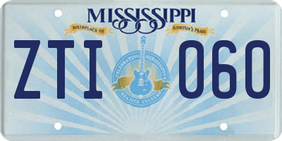 MS license plate ZTI060