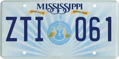 MS license plate ZTI061